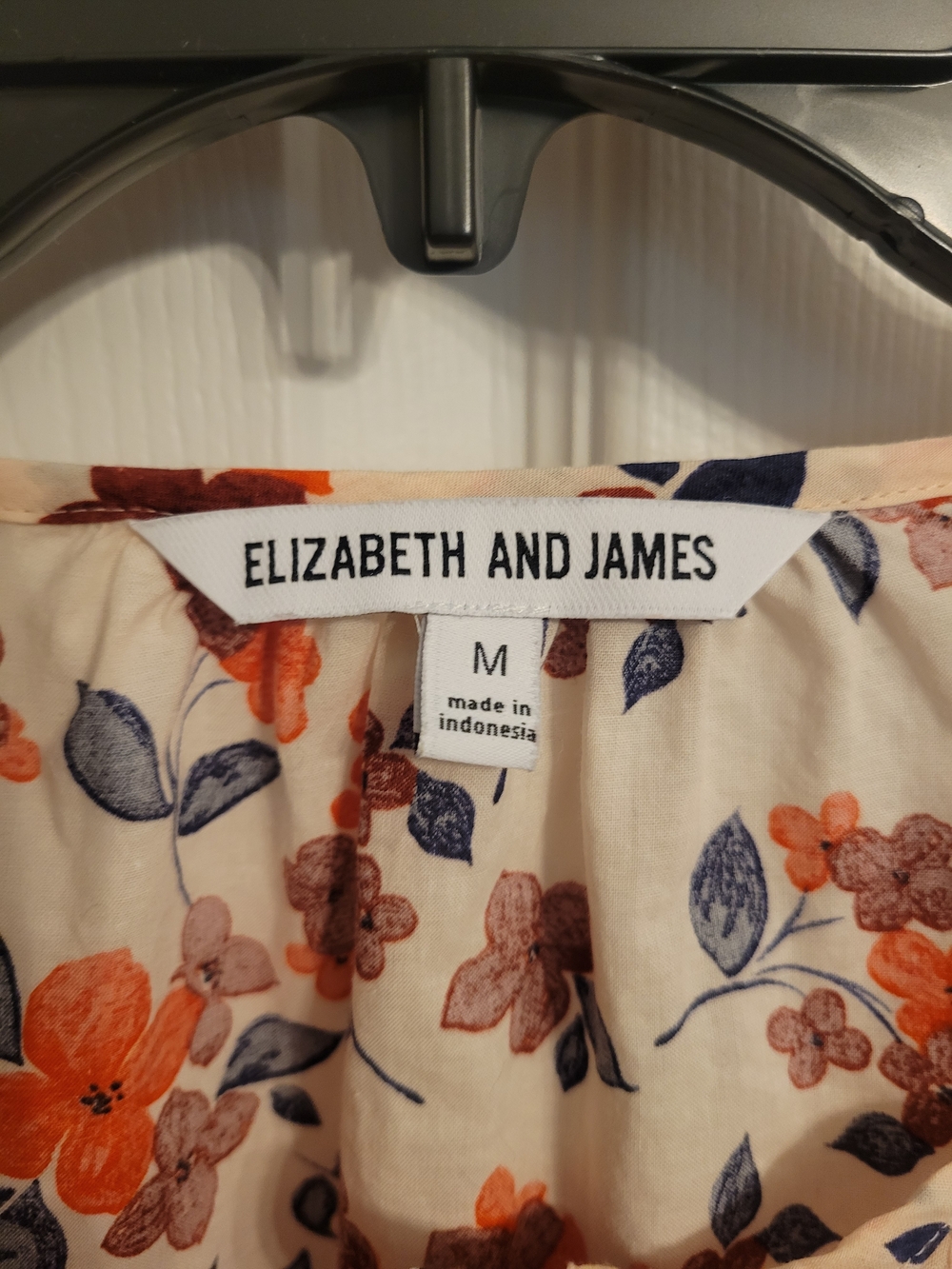 Elizabeth and James Cream Blouse with Orange & Navy Floral Print - Picture 2 of 8